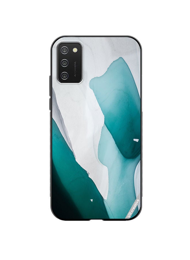 VR CREATIVE Protective Case Cover For Samsung Galaxy A02s Green Flow Design Multicolour - Image 1