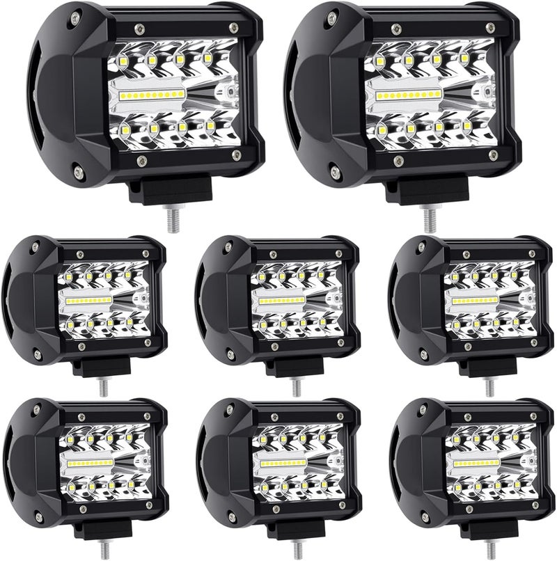 Turboo 4 Inch 120W LED Light Bar Pods - 10PCS - Image 1