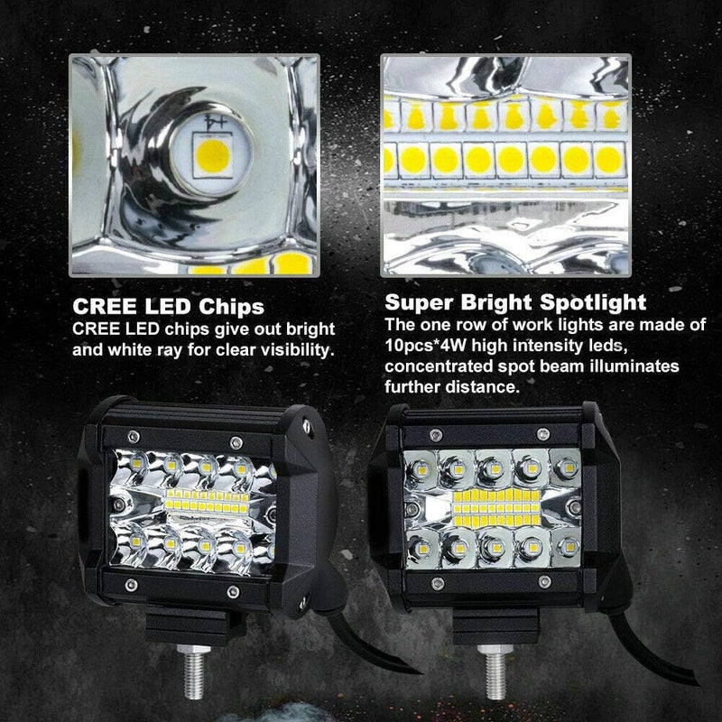 Turboo 4 Inch 120W LED Light Bar Pods - 10PCS - Image 3