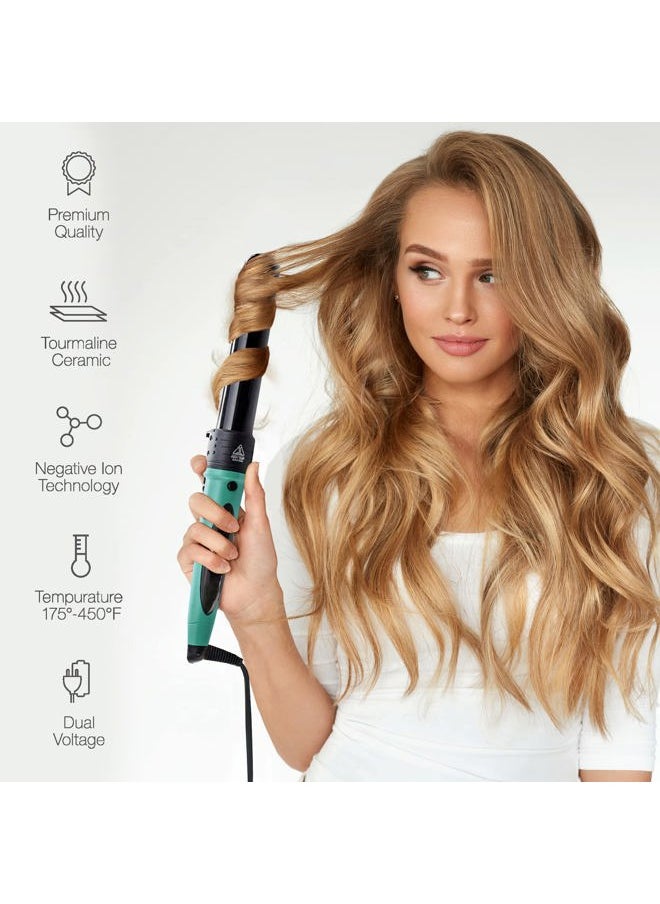 Marquee Beauty - Marquee Beauty Professional Salon 8 Piece Flat And Curling Iron Set, 5 Interchangeable Ceramic Tourmaline Barrels, Heat Protectant Glove (Black) - Image 1