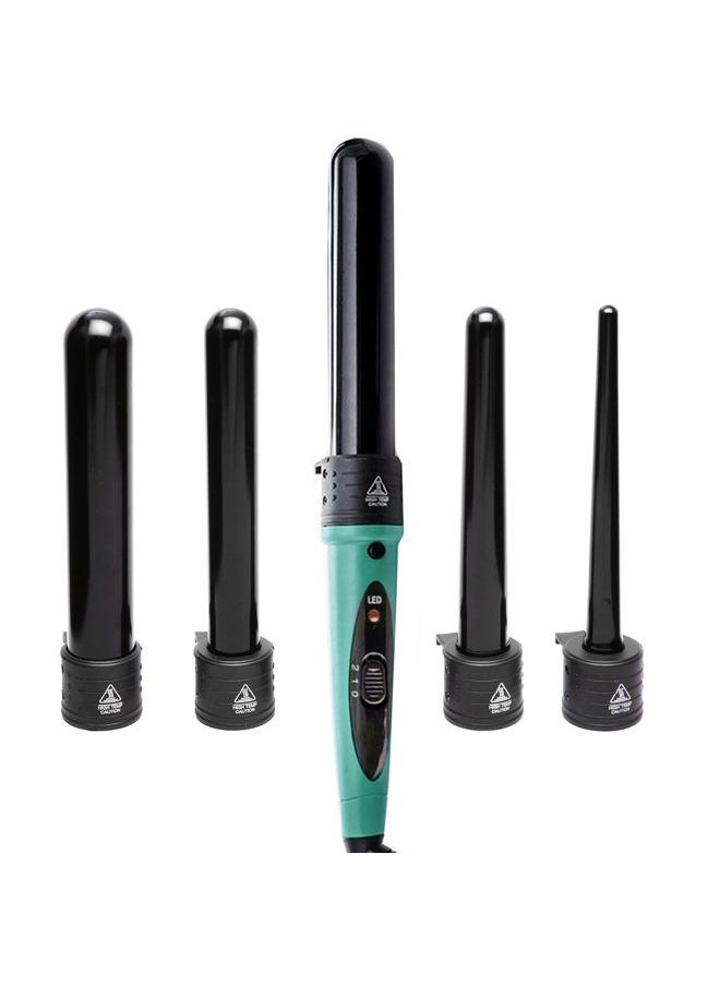 Marquee Beauty - Marquee Beauty Professional Salon 8 Piece Flat And Curling Iron Set, 5 Interchangeable Ceramic Tourmaline Barrels, Heat Protectant Glove (Black) - Image 1