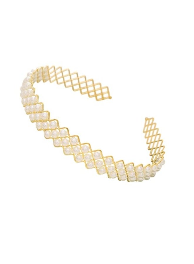 توكة شعر أنيقة مزينة بحبات اللؤلؤ الأبيض – مناسبة للأطفال والفتيات والنساء - Image 2