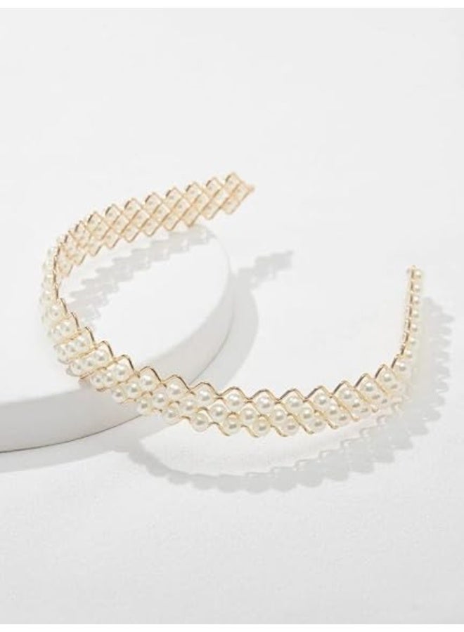 توكة شعر أنيقة مزينة بحبات اللؤلؤ الأبيض – مناسبة للأطفال والفتيات والنساء - Image 5