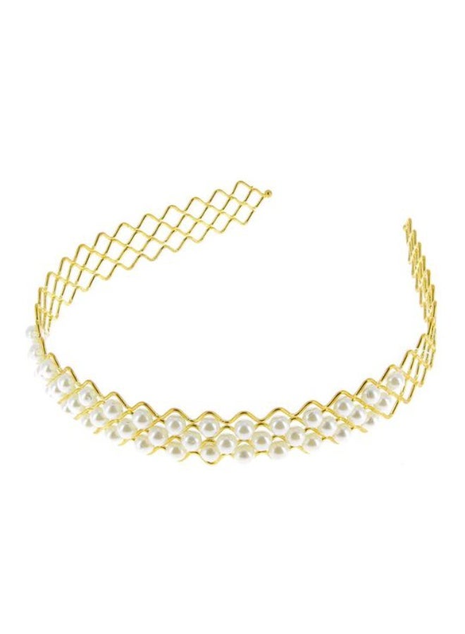 توكة شعر أنيقة مزينة بحبات اللؤلؤ الأبيض – مناسبة للأطفال والفتيات والنساء - Image 1