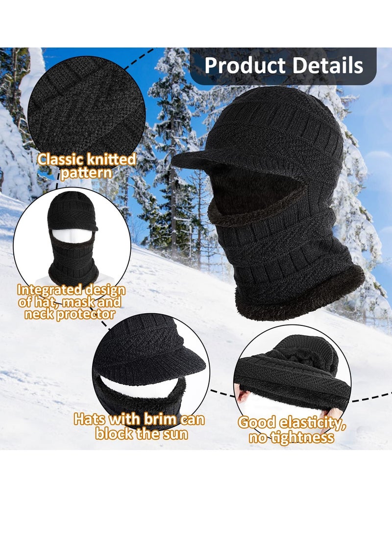 Generic 2Pcs Balaclava Mask Warm and Stylish Ski Face Mask for Cold Weather Knit Winter Hat Neck Gaiter and Ears Cover for Men and Women for Outdoor Running Sports Cycling Fishing Skiing - Image 2