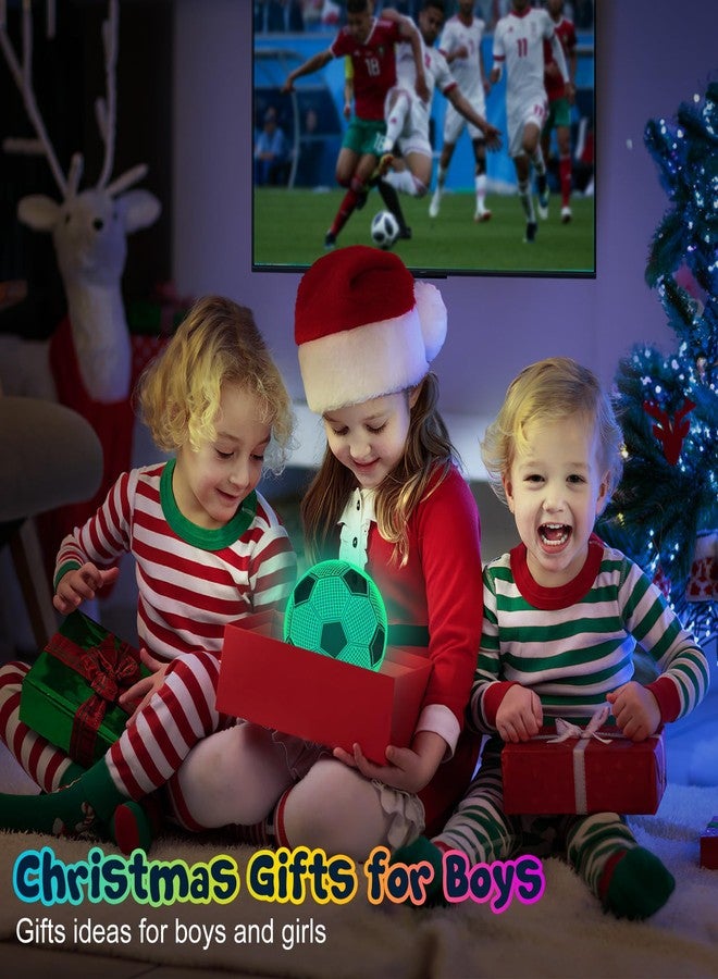 Linkax Soccer Gifts Stocking Stuffers for Kids Teens Boys Girls, Soccer Ball 3D Illusion Lamp Night Light Room Decor 16 Colors Change, Birthday Gifts for Grandkids Kids 6 7 8 9 10 11 12 Year Old Boy - Image 2