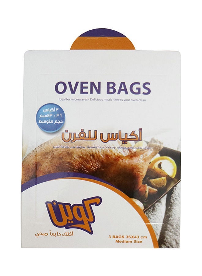 Queen Oven Medium Food Bags -3 Piece Clear 36x43cm (Pack of 2) - Image 2