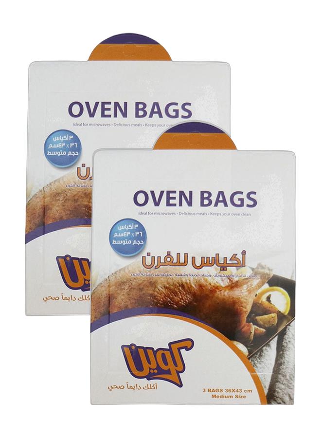 Queen Oven Medium Food Bags -3 Piece Clear 36x43cm (Pack of 2) - Image 1