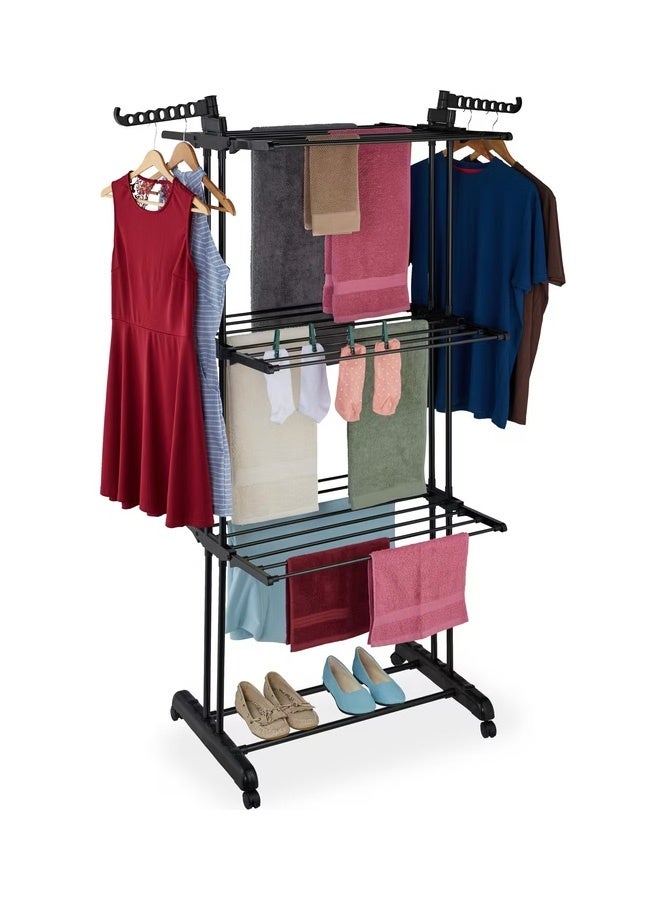 Taimi Foldable 3 Tier Clothes Drying Rack for Laundry Rolling - Image 2