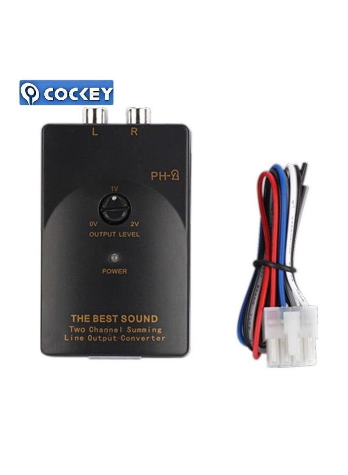 COCKEY Car Stereo Hight to Low Converter, 2 Channel Line Output Convertor with Remote Turn On RCA Car Line Converter Output Adapter - Black - Image 4