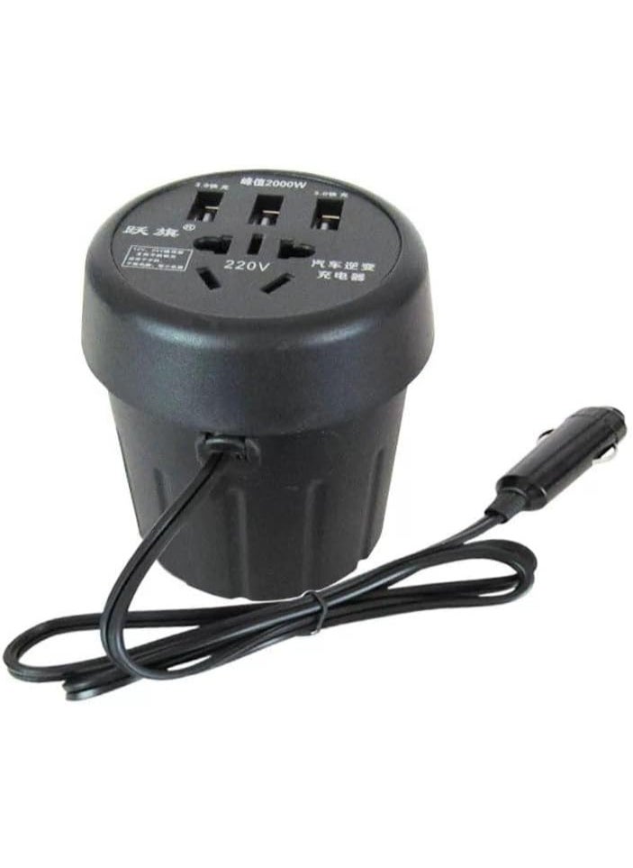 Generic 2000W Car Power Inverter – Converts 12V DC to 220V AC with USB Ports  - Image 3