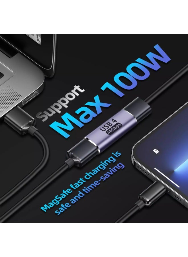 محول USB C أنثى إلى أنثى، وصلة USB c أنثى إلى أنثى لتوصيل الطاقة 100 وات، 40 جيجابت في الثانية USB c إلى c أنثى مع شاشة عرض فيديو 8K 60 هرتز متوافقة مع iPad وMacBook وThunderbolt 4/3  - Image 4