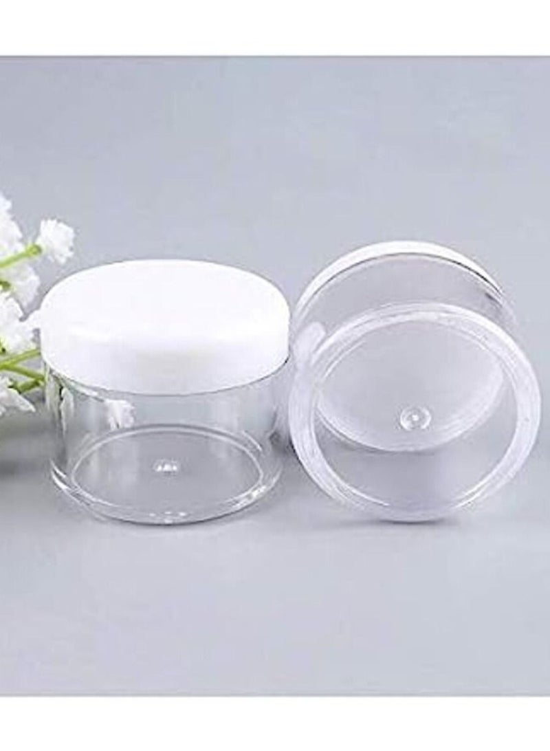 25 قطعة 20 جرام / مللي 0.7 أوقية فارغة قابلة لإعادة الملء بلاستيك شفاف للسفر مرطبان مستحضرات التجميل كريم زجاجة محلول مع أغطية لولبية بيضاء للمكياج بودرة ظلال العيون مجوهرات الخرز - Image 3