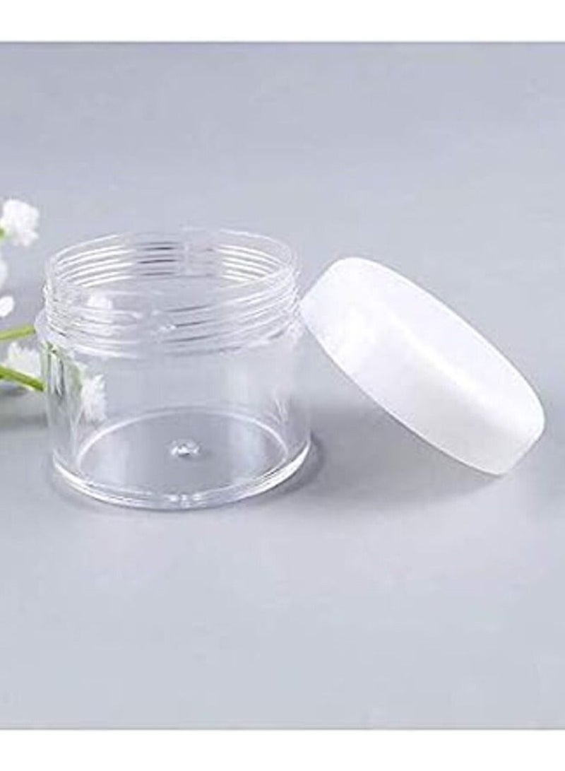 25 قطعة 20 جرام / مللي 0.7 أوقية فارغة قابلة لإعادة الملء بلاستيك شفاف للسفر مرطبان مستحضرات التجميل كريم زجاجة محلول مع أغطية لولبية بيضاء للمكياج بودرة ظلال العيون مجوهرات الخرز - Image 2