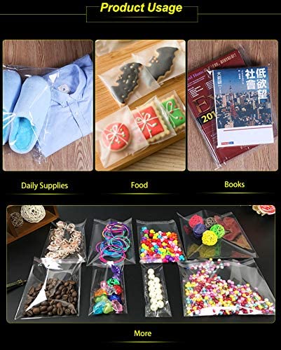 Securement Plastic Transparent Poly Bags For Packing Saree Cloth Sealable | Used For Saree Packing, Shirts Packing,Bopp Poly Bags Self Adhesive (100, 6x8) - Image 2