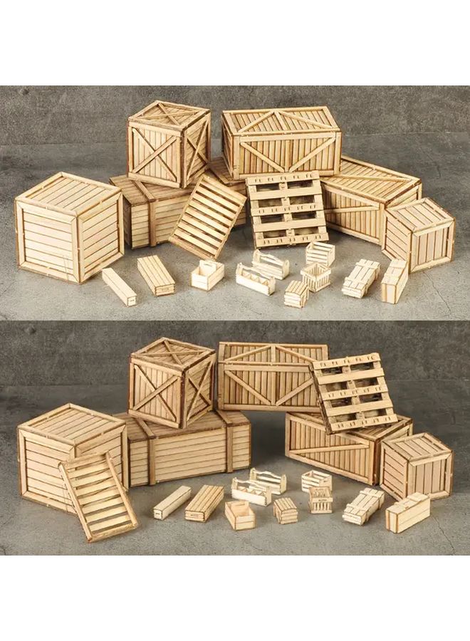 Model GJ3004ABCD 1/35 Scale Wooden Crate Ammo Chest For Diorama - Image 3