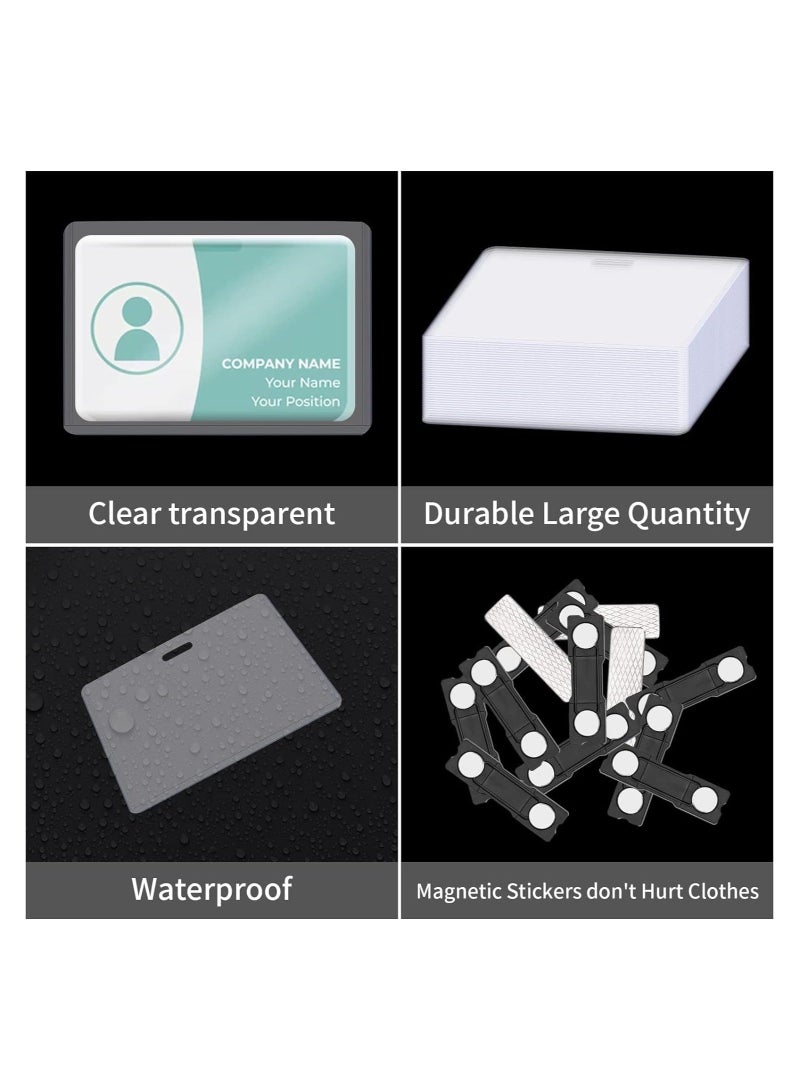 Generic Clear Vinyl Magnetic Badge Holder 3”x2” Horizontal ID Card Name Tag Waterproof Magnet Name Tags Clear Name Badge Magnets Holder Reusable Waterproof for Teachers Doctors Nurses (25 Pack) - Image 4