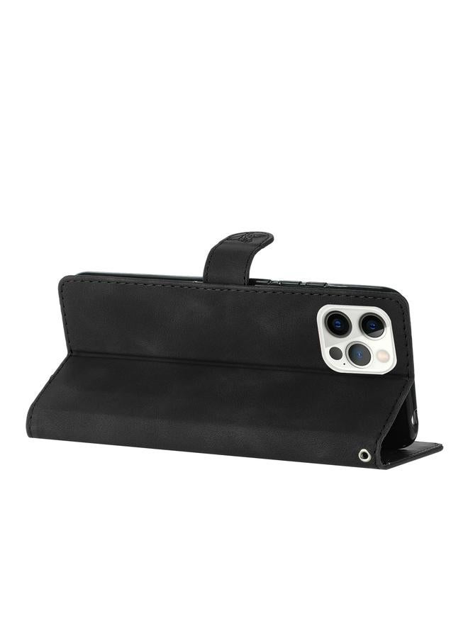 Zaboon Case For iPhone 12 Pro Max Flower Butterfly Embossing Pattern Leather Phone Case - Image 5