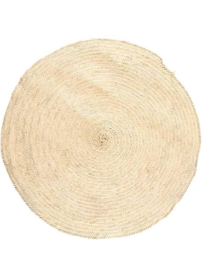 Generic Boho  100% Natural Palm Frames Handmade Round Area Rug Home Kitchen Decor (80cm)  - Image 1