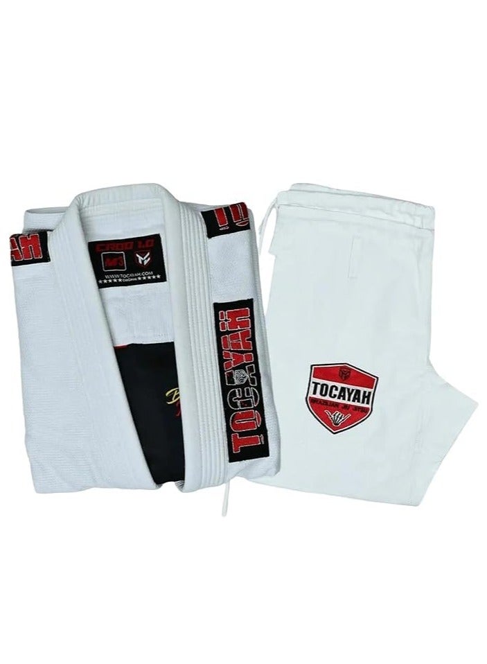 Tocayah Croco 1.0 Jiu Jitsu Gi For Kids – Ultra-Light Pearl Weave BJJ Gi Set with Free Belt, Pre-Shrunk 100% Cotton, Reinforced Stitching, Machine Washable – Training & Competition