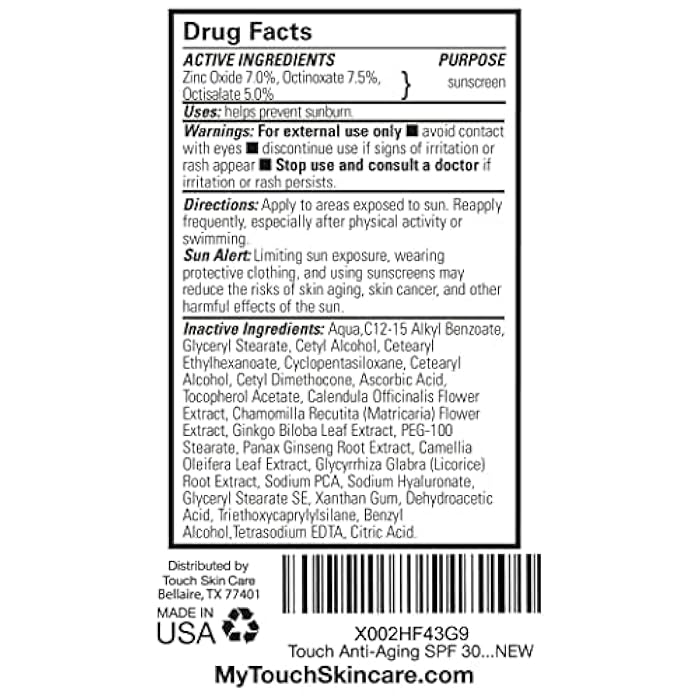 Touch Age Defying SPF 30 Sunscreen Moisturizer Face Cream with Vitamin C, E, & Hyaluronic Acid for Face, Neck, or Body - Fragrance and Oil Free - 3.3 Oz - Image 5