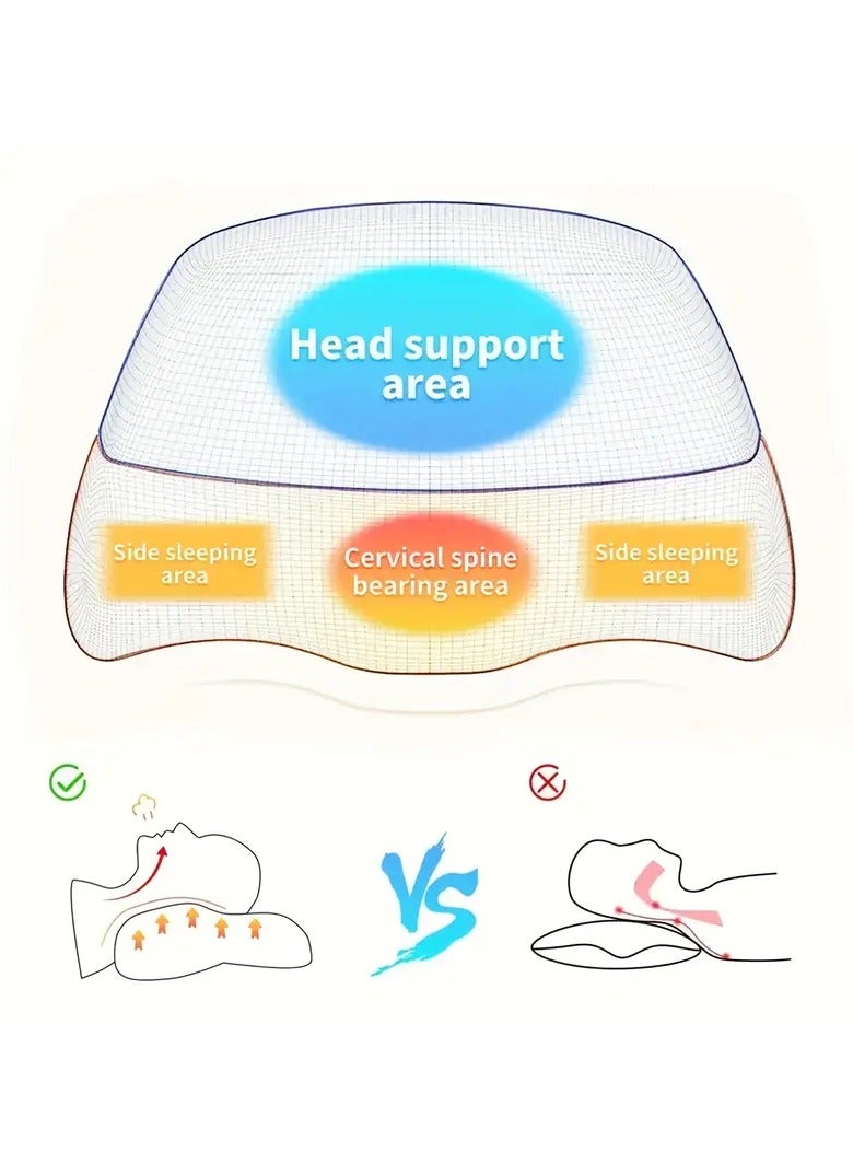 ميموري وسادة ميموري فوم قابلة للتعديل ومصممة لراحة العنق وفقرات الظهر لنوم أمن وصحي  لمن يعانون من الام العمود الفقري والرقبة - رمادي - Image 5