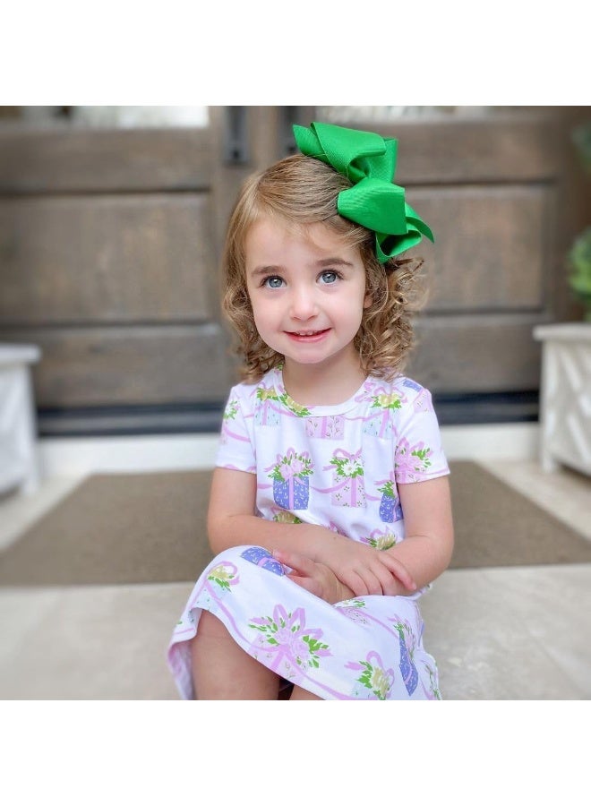 Wee Ones Girls' Plain Wrap Classic Grosgrain Hair Bows on a WeeStay No-Slip Hair Clip, Handmade, King, Green - Image 4