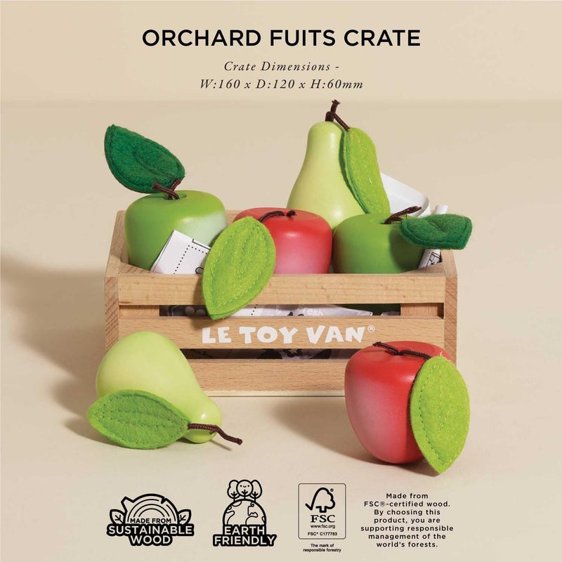 Le Toy Van - Wooden Honeybee Market Apples & Pears Crate | Perfect for Supermarket, Food Shop or Cafe Pretend Play | Great As A Gift (TV191) - Image 3