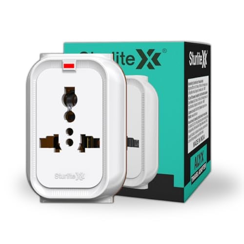Sturlite Alyx 3 Pin Plug| 2-Pin & 3-Pin Socket| Universal AC Travel Adapter| Strong Polycarbonate Body Socket| Compact Converter Plug for Travel, Home & Office Use - (Pack of 1) - Image 1