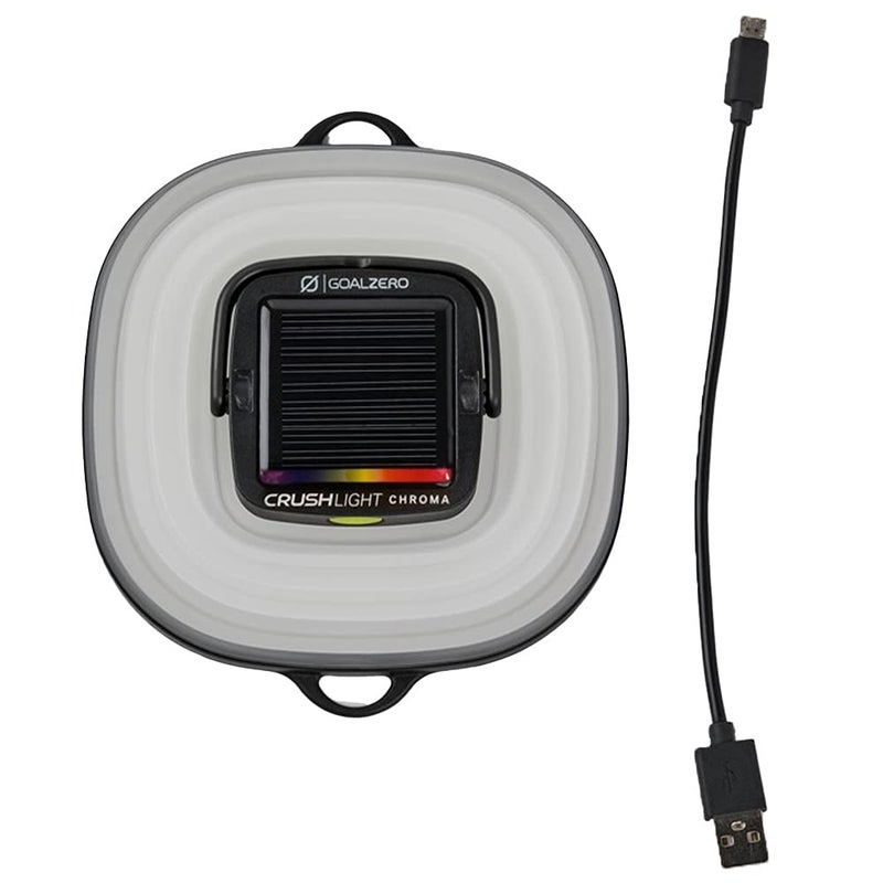Goal Zero Crush Light Chroma Lantern Collapsible Solar Lantern 3 White Plus Multicolour Fade Plus 6 Colour Modes Turn Campsite Into A Party Built-in Solar Panel Or Charge from Any USB Port,Black - Image 2