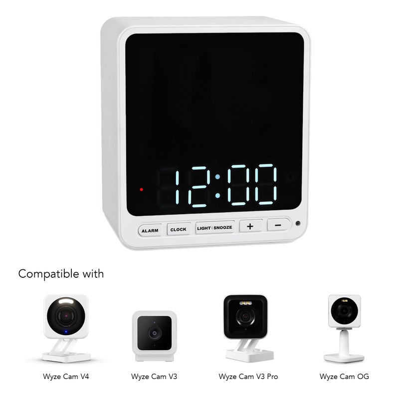 Wasserstein Alarm Clock Camera Case - Compatible with Wyze Cam V4/V3/V3 Pro/OG - Cover for Low-Key Camera Placement (White) (Camera NOT Included) - Image 2