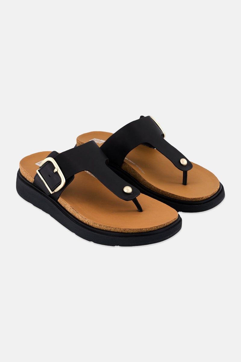 FitFlop صنادل نسائية جين-FF سهلة الارتداء، سوداء - Image 1