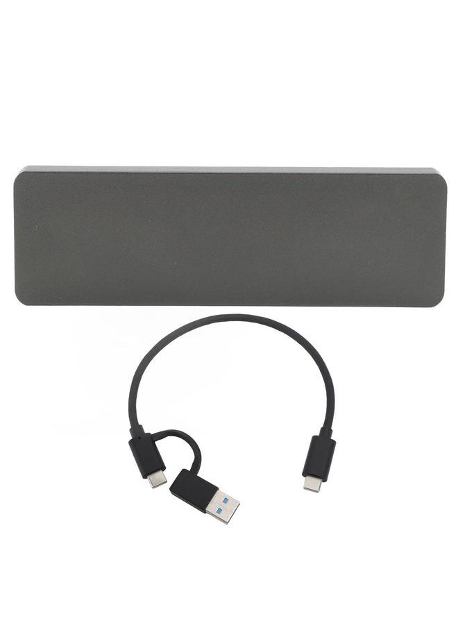 Thoraya M.2 Nvme PCIE/NGFF SATA SSD Enclosure Dual Protocol SSD Enclosure Type-C Portable Aluminum Alloy Hard Drive Enclosure USB3.1 Gen2 High-Speed Transmission 10Gbps Tool-Free Hard Drive Enclosure with Type-C/A to Type-C Dual-Head Data Cable Gray  - Image 1