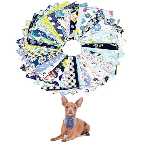 PET SHOW 50pcs Bulk Small Dog Bandanas Boy Cotton Male Cat Puppies Bibs Washable Triangle Head Scarfs Wholesale Medium Dogs Bandana Photo Prop Grooming Accessories - Image 1