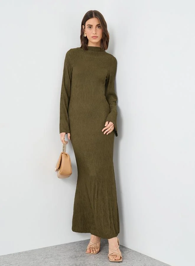 Take Two Take Two Textured Bell Sleeves Maxi Dress