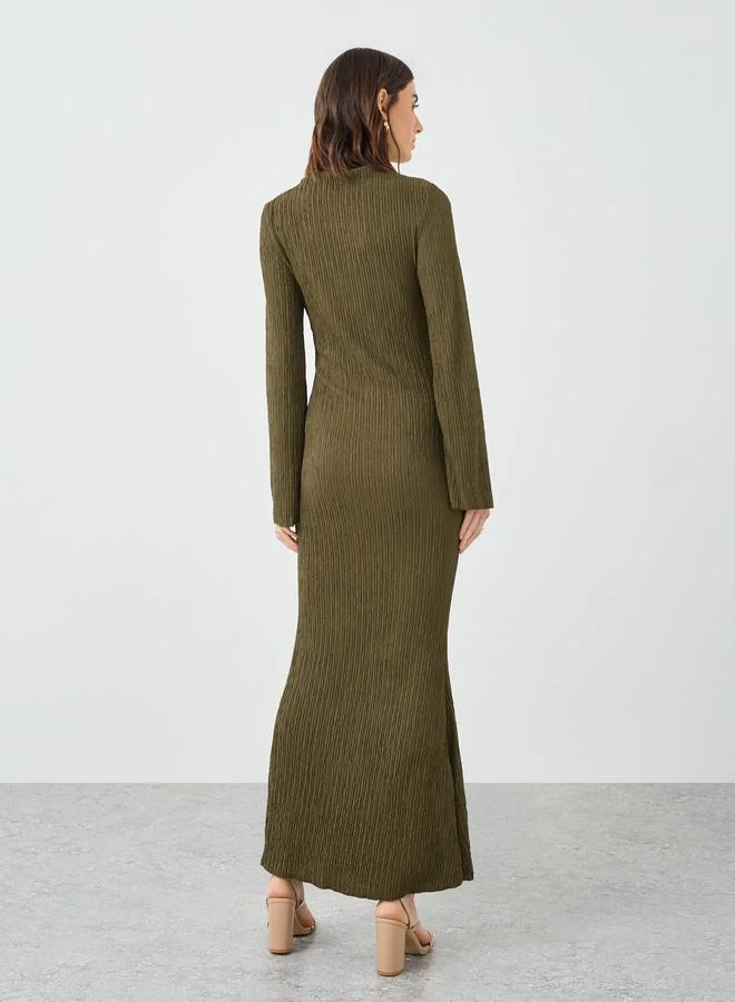 Take Two Take Two Textured Bell Sleeves Maxi Dress