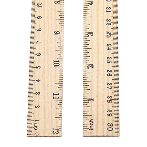 SZLFSX 25 Pack Wooden Ruler 12 Inch Rulers Bulk Wood Measuring Ruler Office Ruler 2 Scale - Image 5