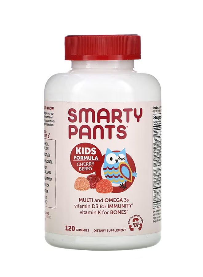 SmartyPants Kids Formula Multi and Omega 3s Cherry Berry 120 Gummies