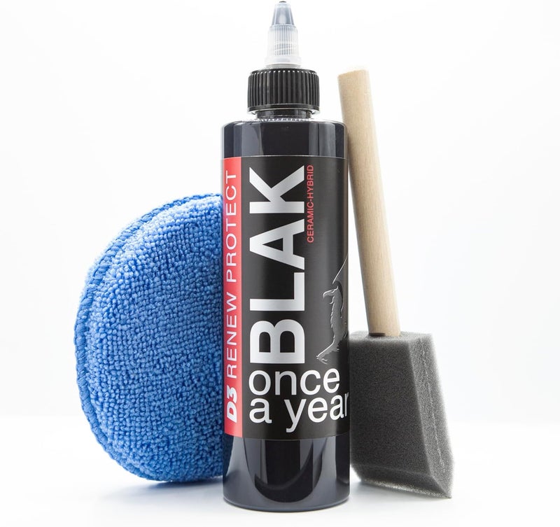 Renew Protect - Blak, Semipermanent Rich Black Tire & Trim Treatment, Mid to High Shine, Floor Mat- RV- Golf Cart, Motorcycle-Safe, Acrylic Ceramic-Hybrid Protectant, Wash-Proof, 5 min Dry-Seal 8oz - Image 1
