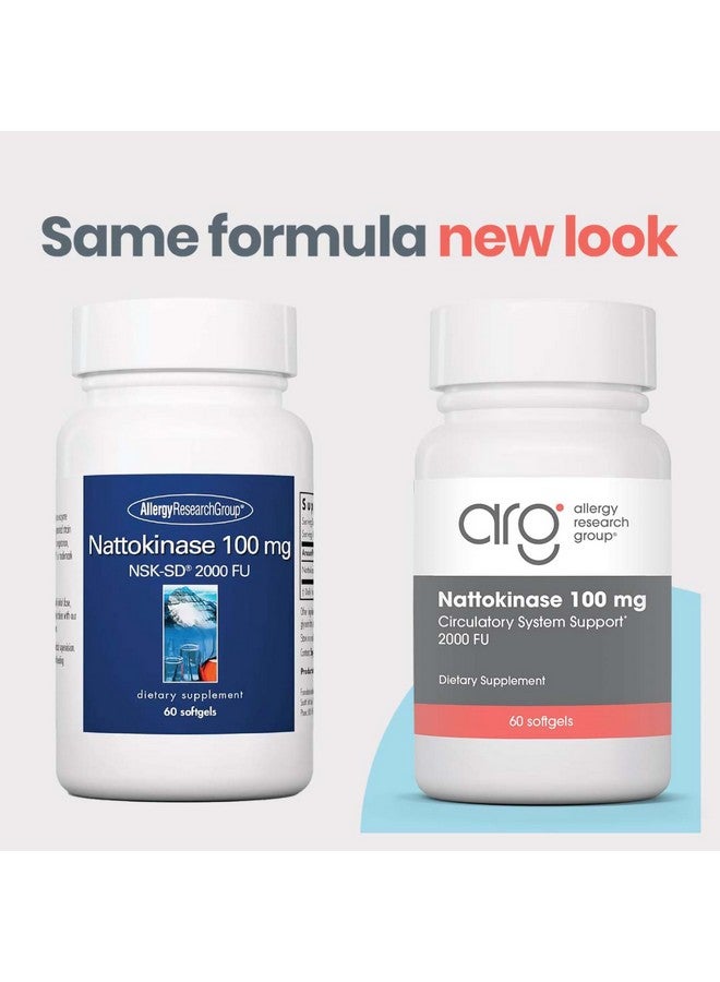 Allergy Research Group - Nattokinase Supplement NSK-SD 2000 FU, 100mg - Cardiovascular/Circulatory Health - 60 Softgels - Image 2