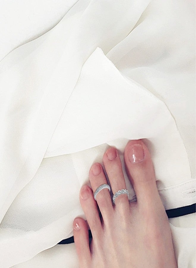 Staligue 20pcs Adjustable Toe Rings Set for Women Fingers Joint Tail Summer Beach Arrow Flower Open Rings Foot Jewelry (Silvery) - Image 3