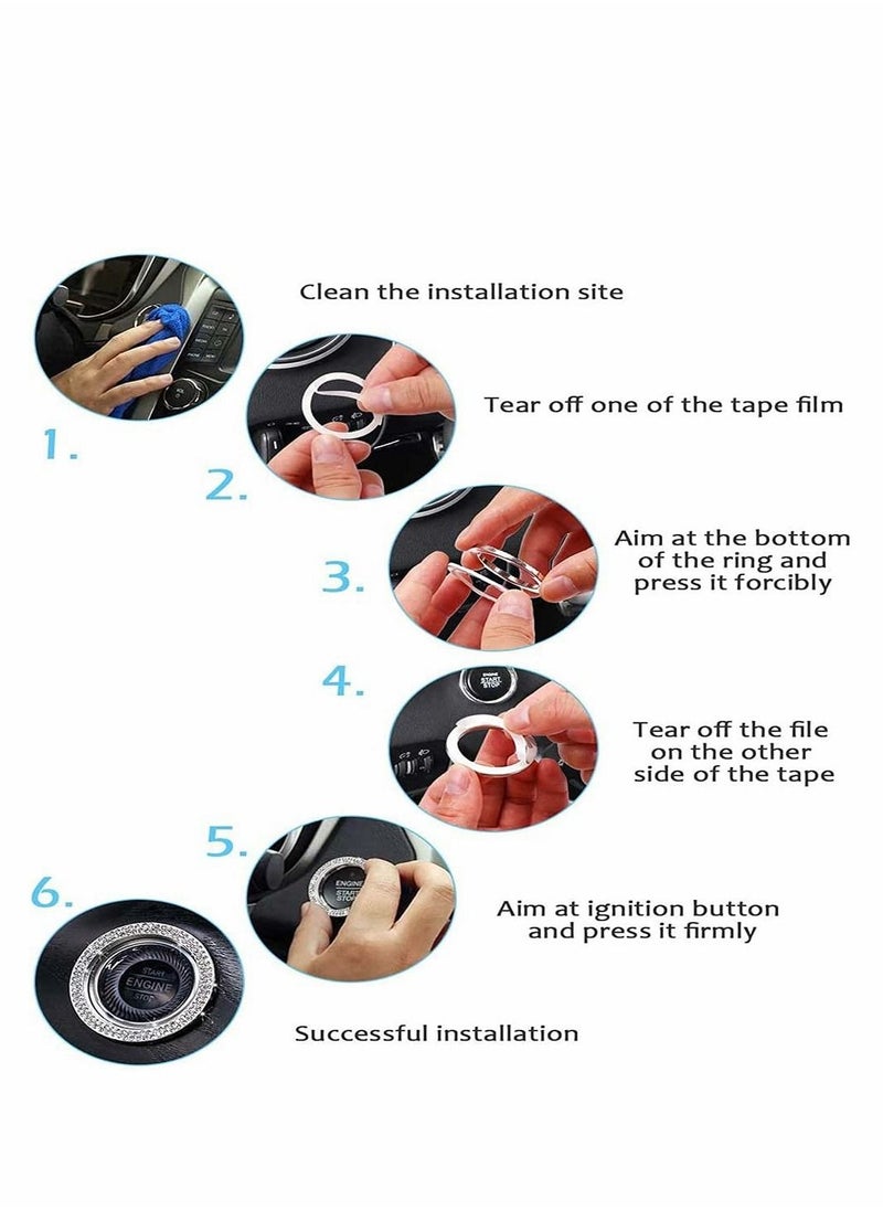 Excefore - 2pcs Car Starter Button Decorative Sticker - Image 1