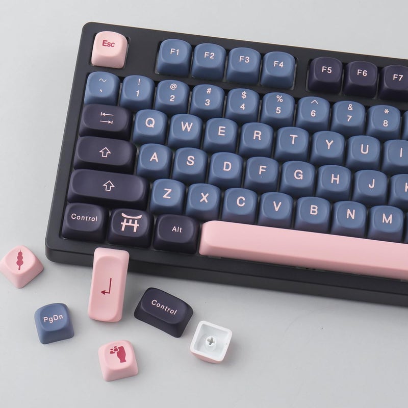 Tsungup Cherry Blossom MOA Keycaps-Pink Sakura,129 Keys Cute PBT Custom Keycaps 100 Percent,Dye Sub Key Caps Keyboard Keycap Set for MX Switches Mechanical - Image 3