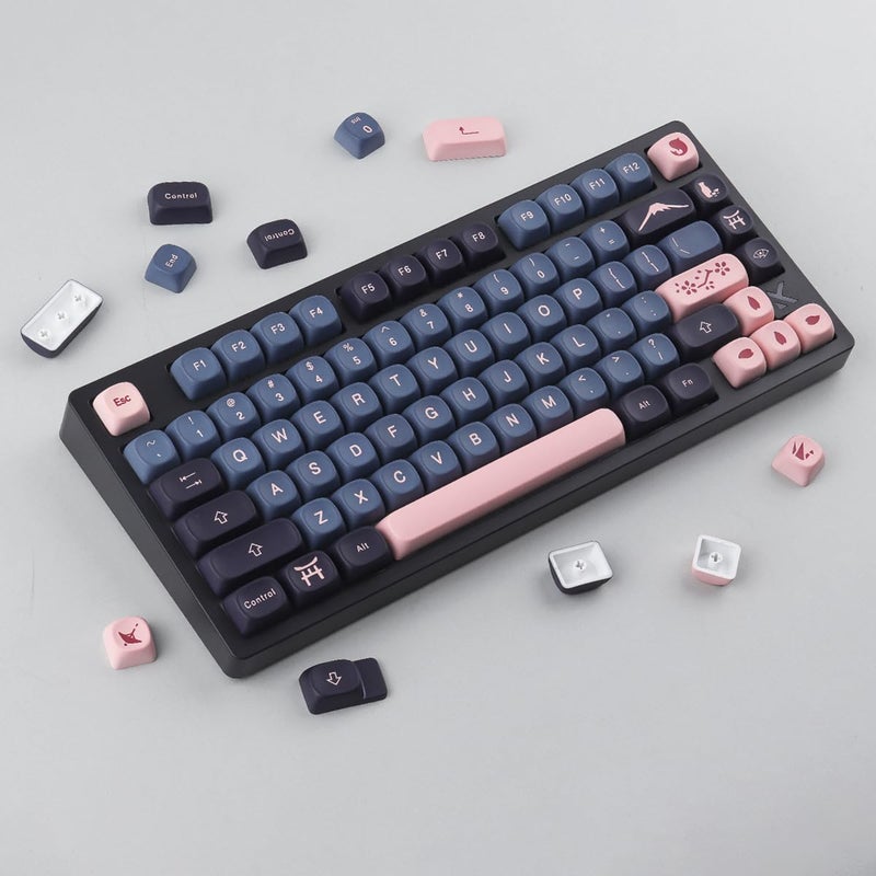 Tsungup Cherry Blossom MOA Keycaps-Pink Sakura,129 Keys Cute PBT Custom Keycaps 100 Percent,Dye Sub Key Caps Keyboard Keycap Set for MX Switches Mechanical - Image 5