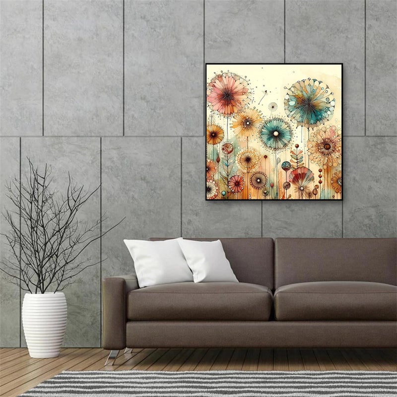 Hestarcul Diy Dandelion Diamond Art Kits For Adults 5D Diamond Painting Kit For Beginner Full Round Gem Art Paint By Diamond For Home Wall Decor Gift For Woman. (Dandelion) - Image 2