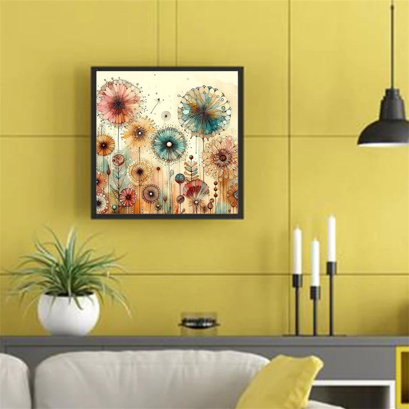 Hestarcul Diy Dandelion Diamond Art Kits For Adults 5D Diamond Painting Kit For Beginner Full Round Gem Art Paint By Diamond For Home Wall Decor Gift For Woman. (Dandelion) - Image 3