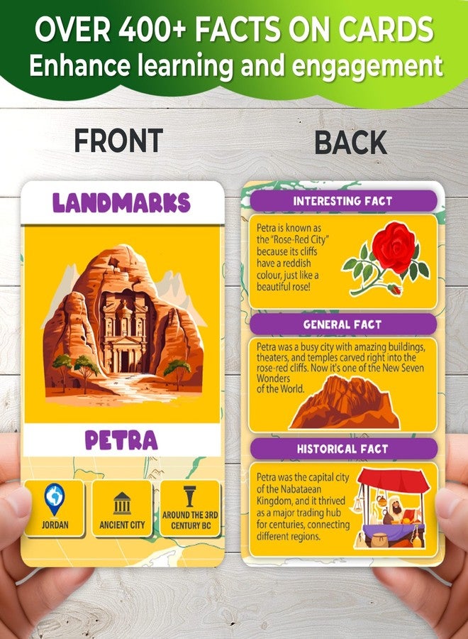 QUOKKA World Map Puzzles for Kids Ages 4-6 - 70 Pcs Floor Puzzles for Kids Ages 4-8 Preschool Activities - Includes 50 Cards with 400+ World Facts - Continent-Shaped Jigsaw Puzzle Gift for Girls Boys - Image 4