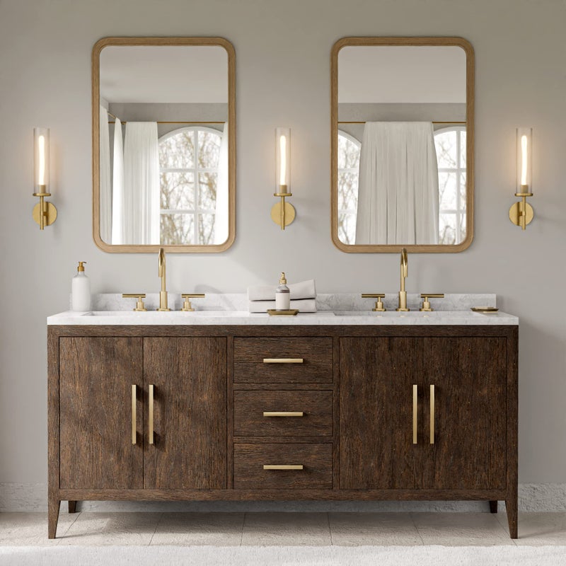 WallBeyond Wood Framed Mirrors for Bathroom, 24x36 Inch Wooden Frame Wall Mirror Farmhouse Wall Mounted Rectangle Mirror for Vanity (Horizontal/Vertical) - Image 2