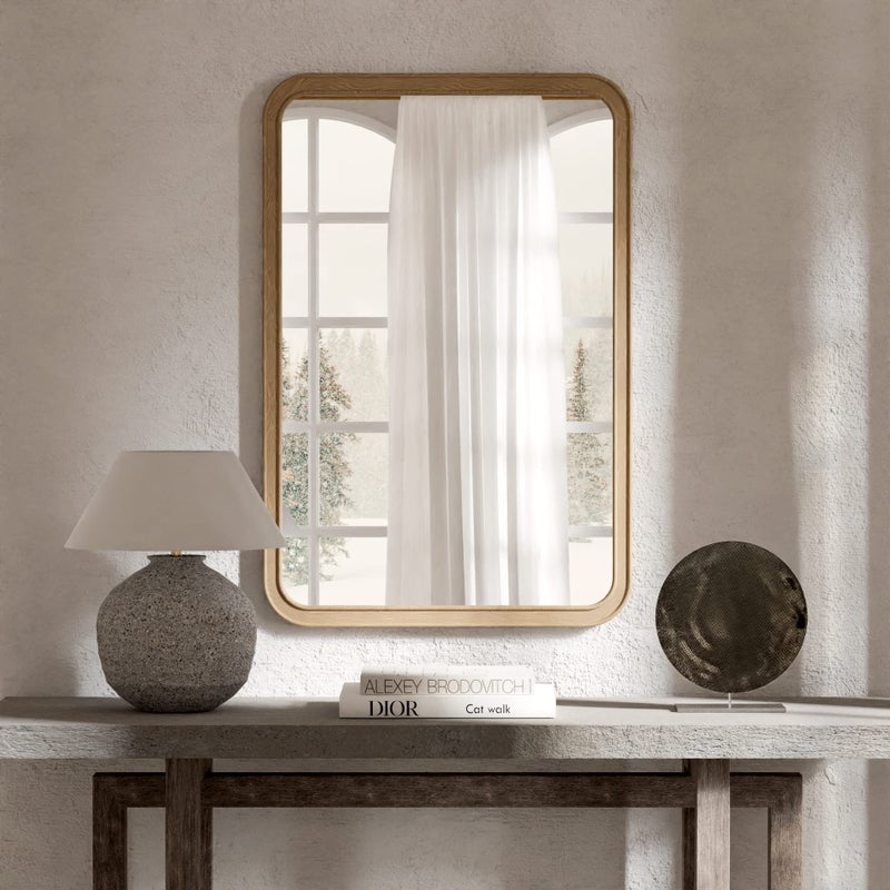 WallBeyond Wood Framed Mirrors for Bathroom, 24x36 Inch Wooden Frame Wall Mirror Farmhouse Wall Mounted Rectangle Mirror for Vanity (Horizontal/Vertical) - Image 3