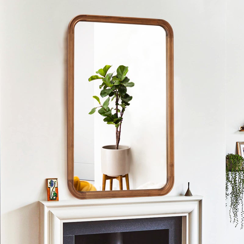 WallBeyond Wood Framed Mirrors for Bathroom, 24x36 Inch Wooden Frame Wall Mirror Farmhouse Wall Mounted Rectangle Mirror for Vanity (Horizontal/Vertical) - Image 4